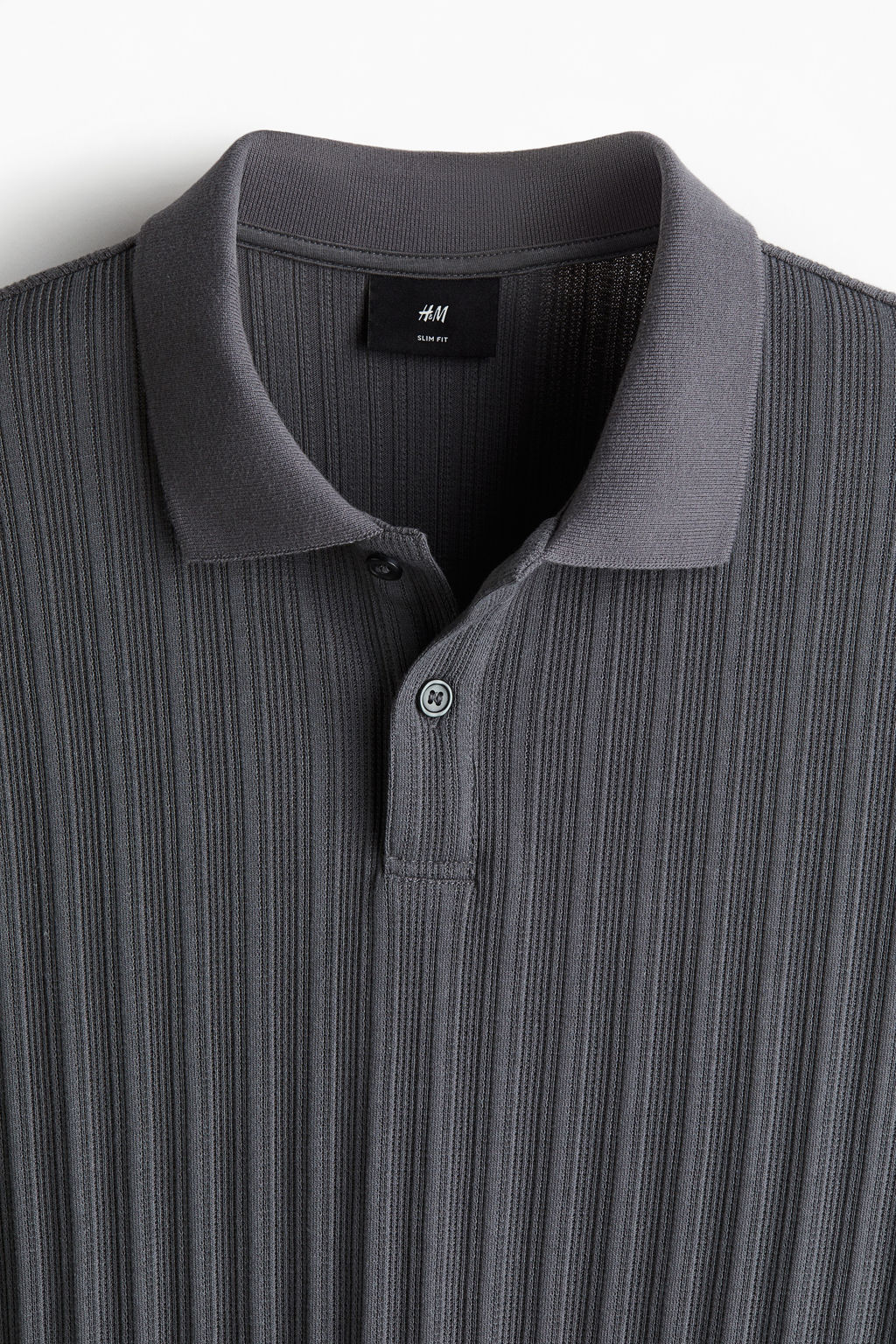 Polo en punto con textura Slim Fit - H&m фото 9