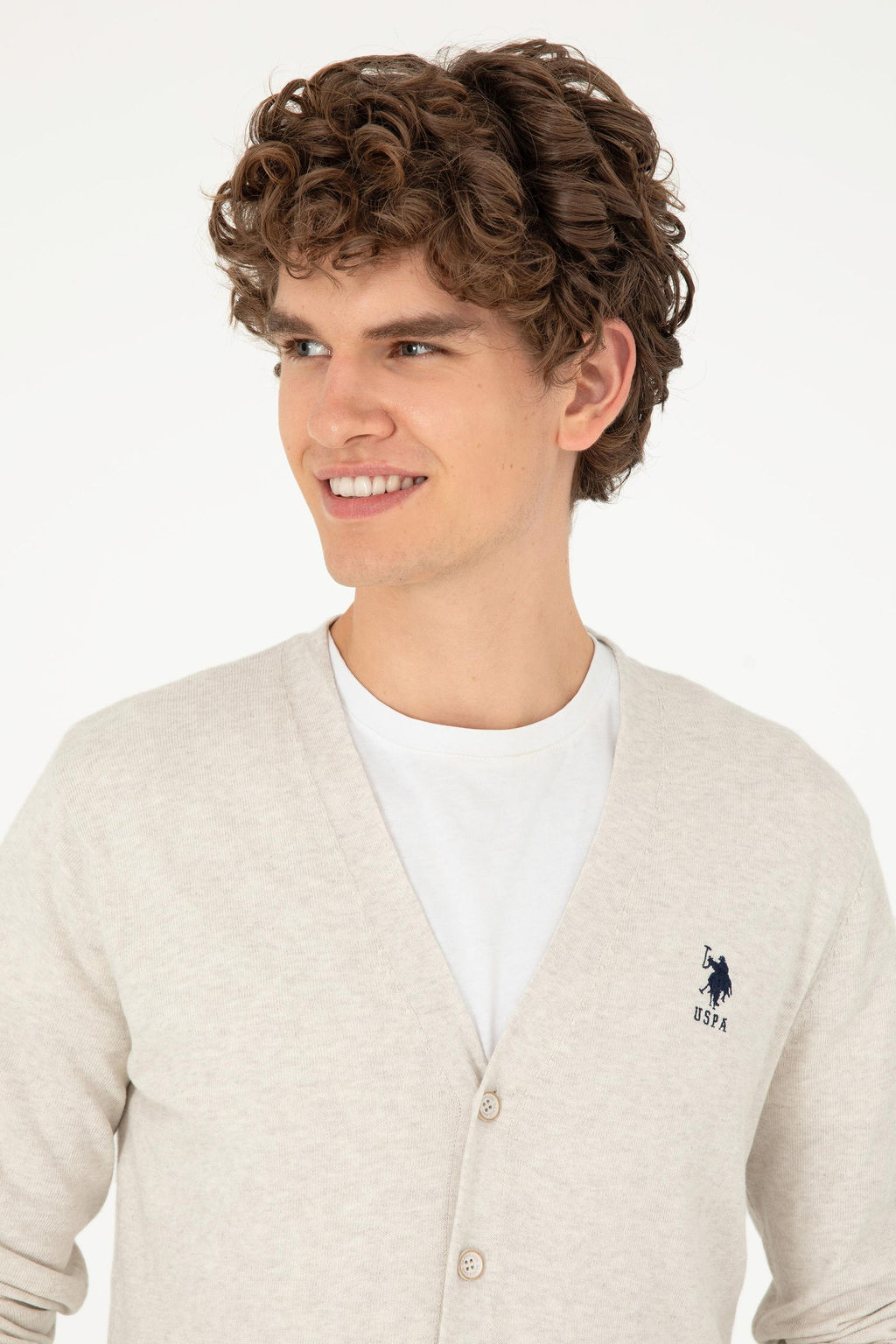 Мужской базовый трикотажный кардиган Stone Melange - U.s. polo assn фото 2