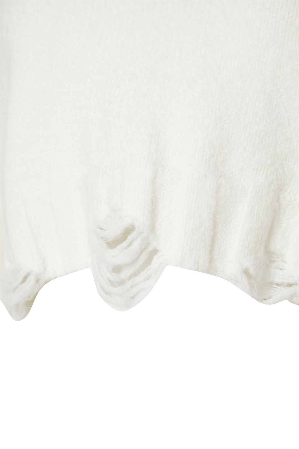 Ekru Crop Genis Kal?p Yumusak Dokulu Ak?tma Detayl? Triko Kazak TWOAW24KZ00319