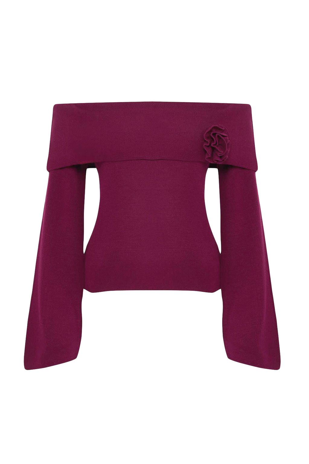 Bordo Gul Detayl? Carmen Yaka Triko Kazak TWOAW25KZ00373 - Trendyolmilla фото 29