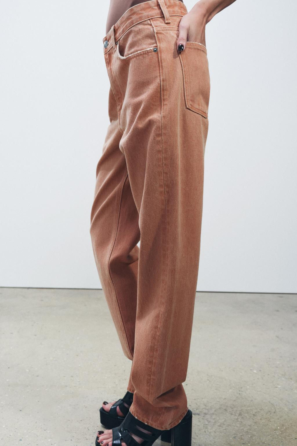 ZW COLLECTION STRAIGHT-LEG MID-RISE JEANS - Zara фото 5