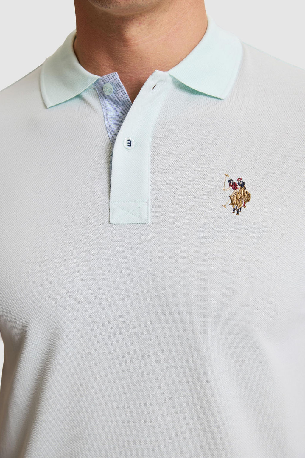 Erkek Su Ye_ili Regular Fit Polo Yaka Basic Ti__rt