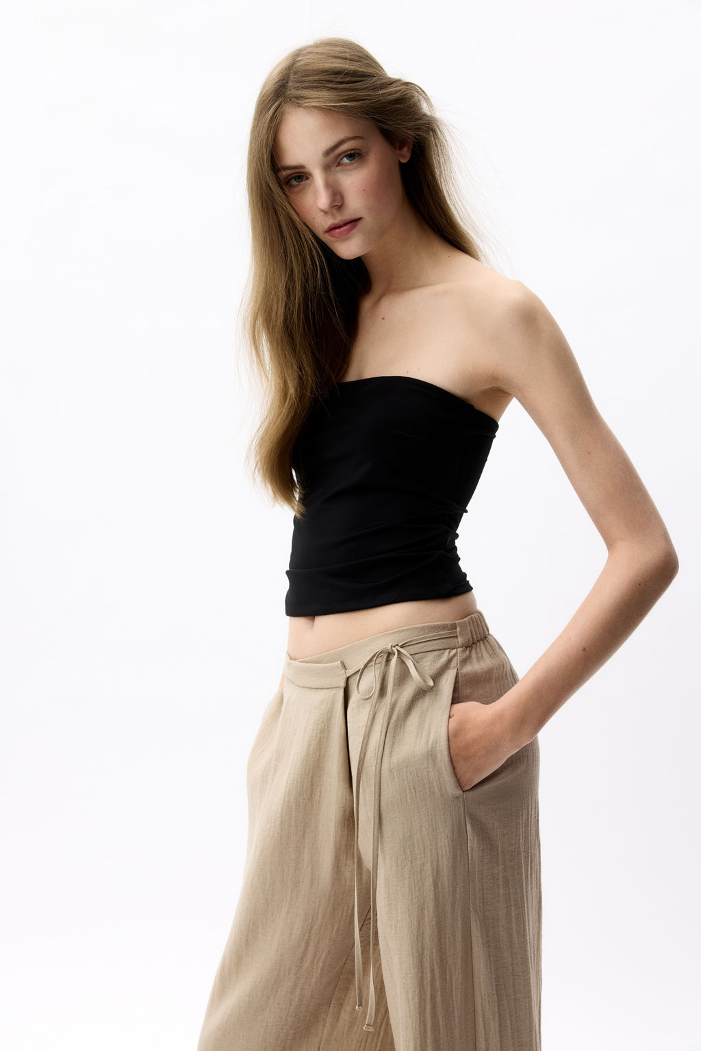 Pantal?n cruzado en mezcla de lino - H&m фото 8