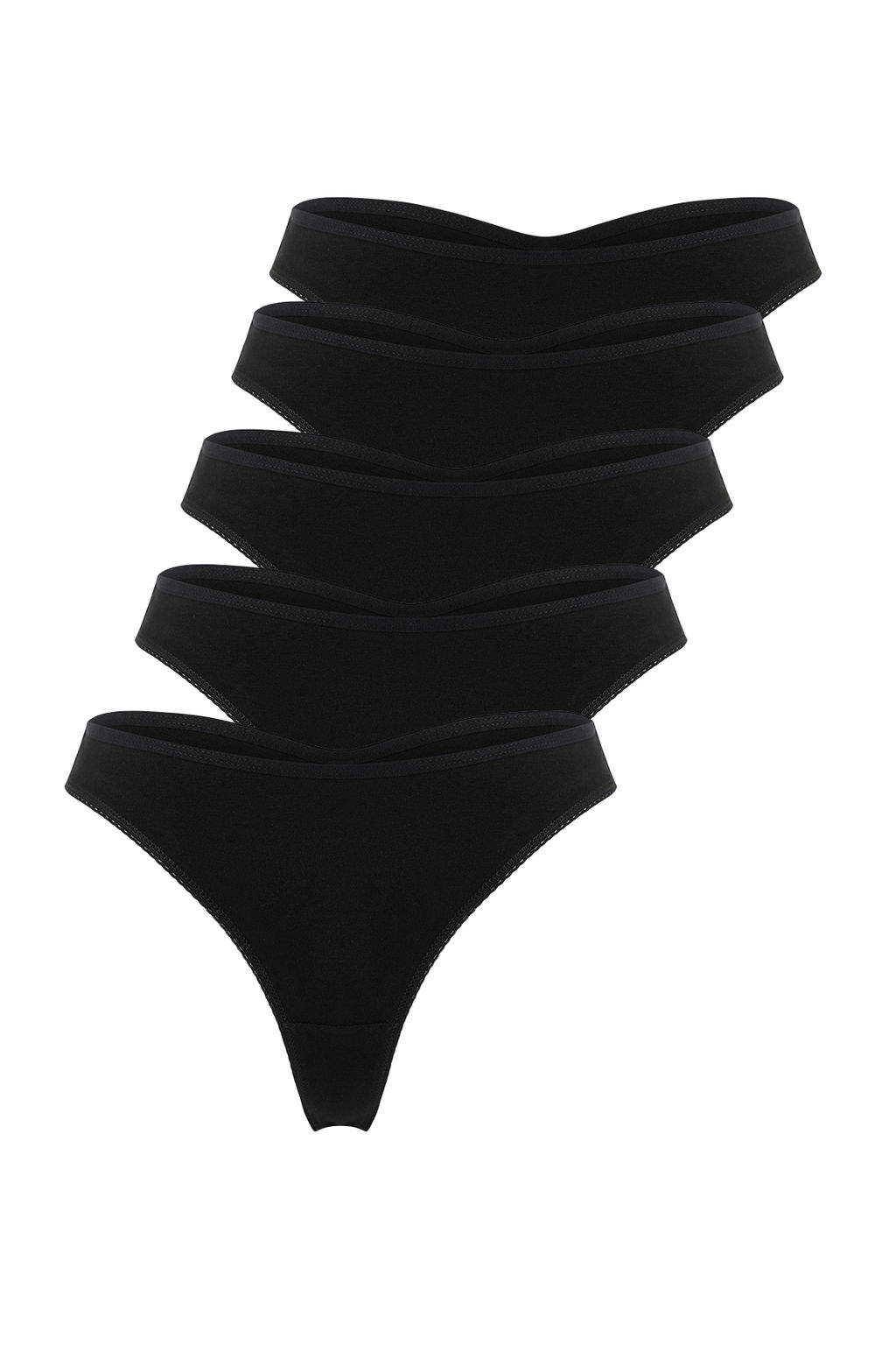 Siyah 5li Paket Pamuklu Tanga Orme Kulot THMSS25KU00048