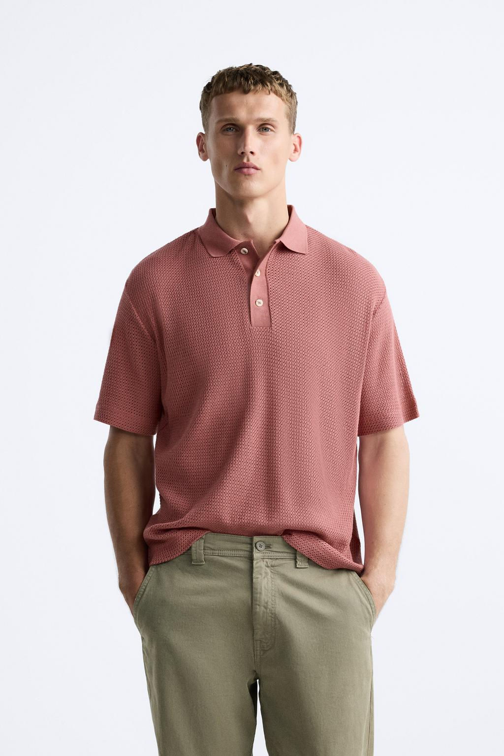 OPEN TEXTURED POLO SHIRT - Zara фото 5