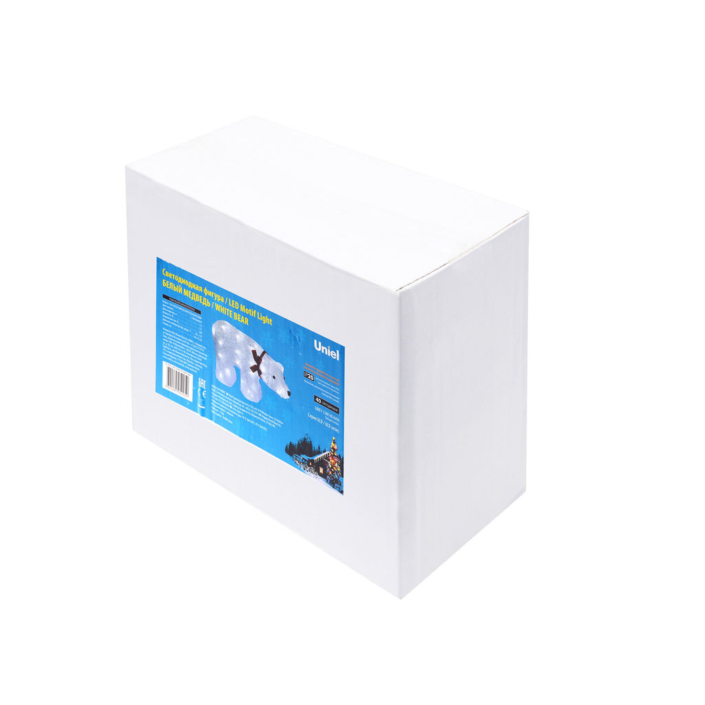 ULD-M3423-040/STA WHITE IP20 WHITE BEAR Фигура светодиодная Белый медведь, 35*22см, 40 светодиодов. Белый свет. Провод прозрачный. TM Uniel - Volpe фото 8