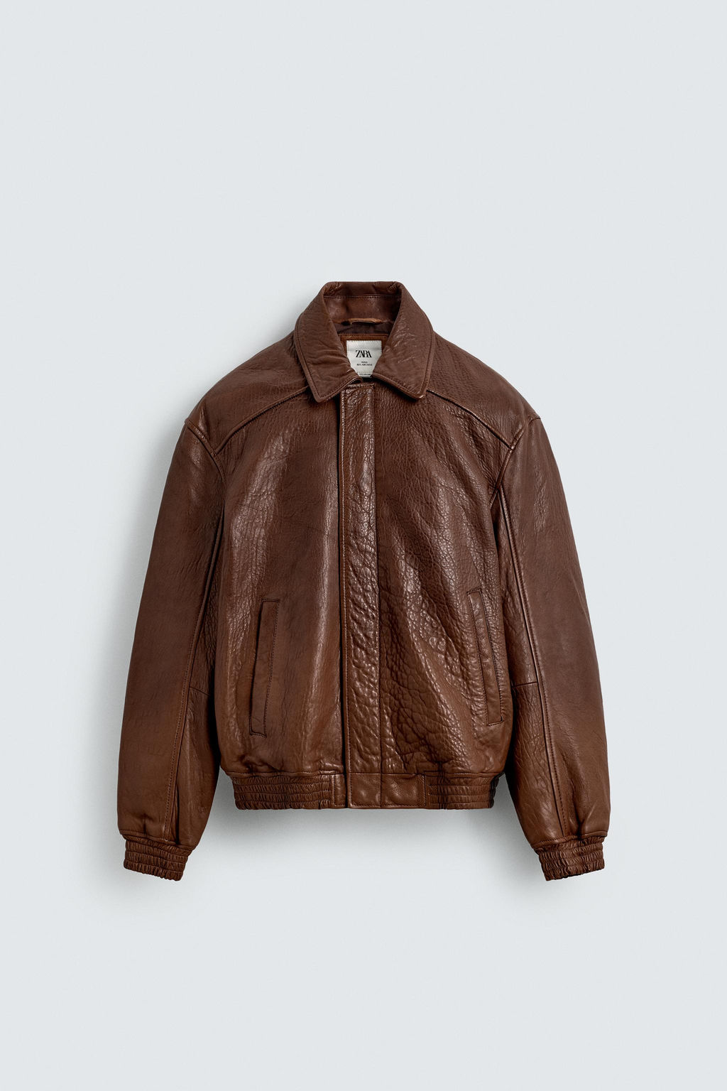 VINTAGE-EFFECT LIMITED EDITION LEATHER JACKET - Zara фото 8