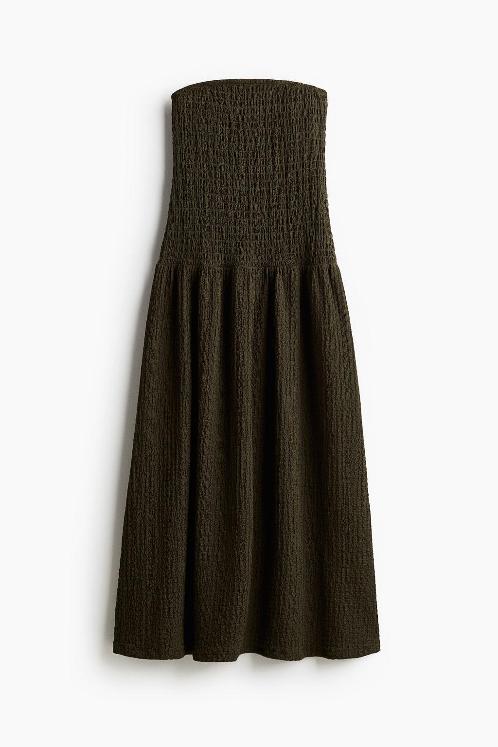 Vestido bandeau con cuerpo nido de abeja - H&m фото 2