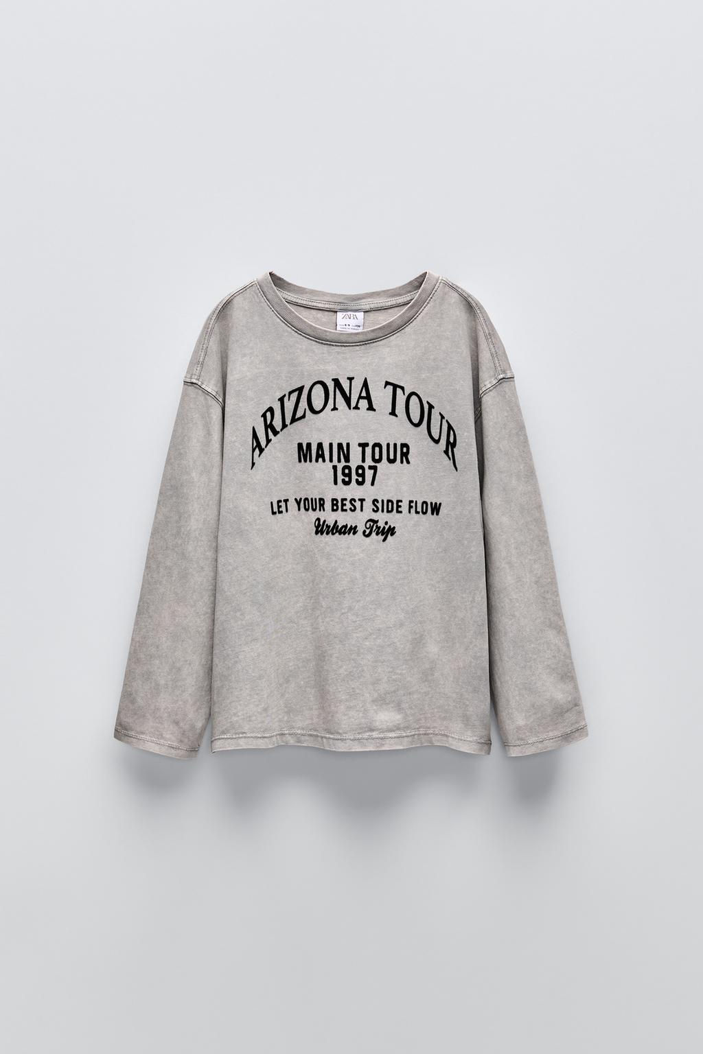 T-SHIRT WITH EMBOSSED TEXT - Zara фото 3