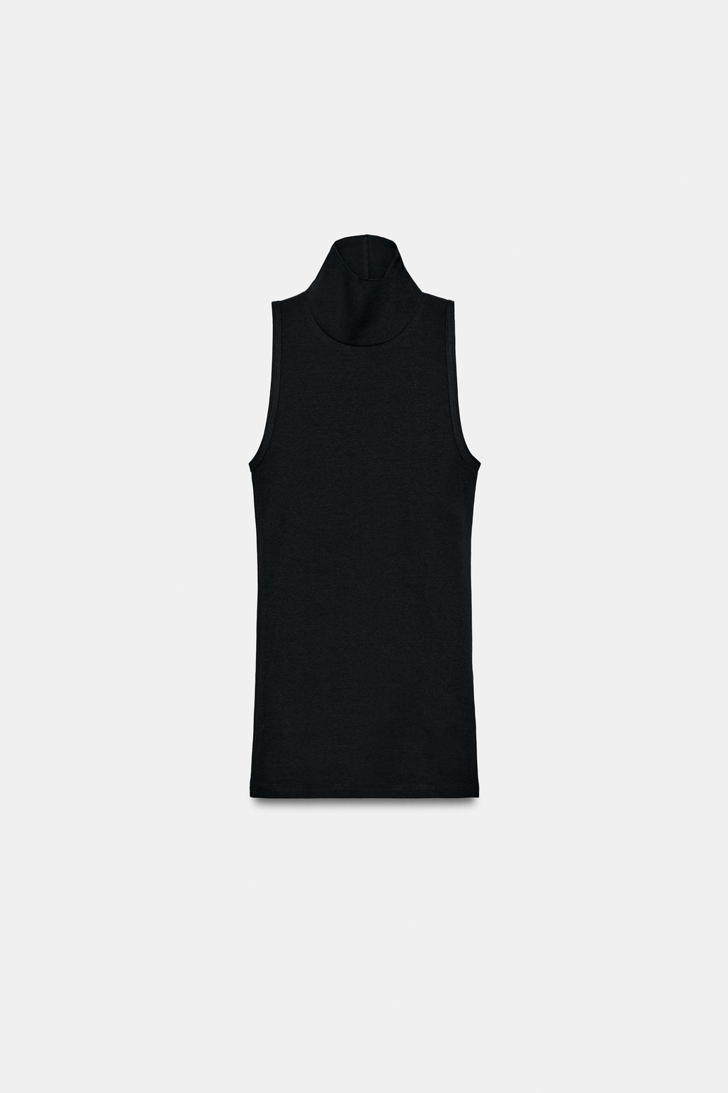 TOP MANGA SISA CUELLO ALTO / Negro