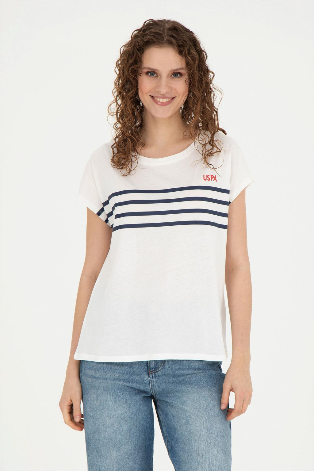 Женская футболка цвета экрю - U.s. polo assn фото 3