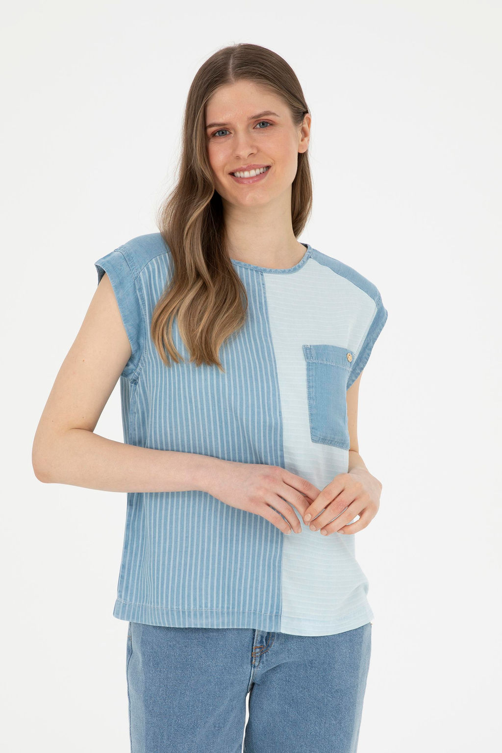 U. S. Polo Assn / Женская синяя джинсовая рубашка - U.s. polo assn фото 8