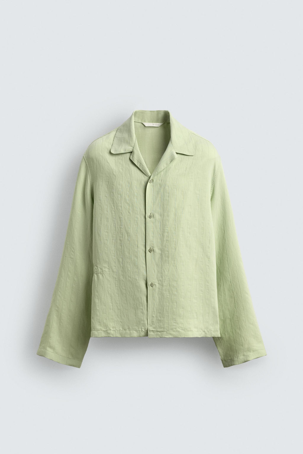 CAMISA FLUIDA RELAXED FIT EFECTO IRREGULAR / verde lavado - Zara фото 7