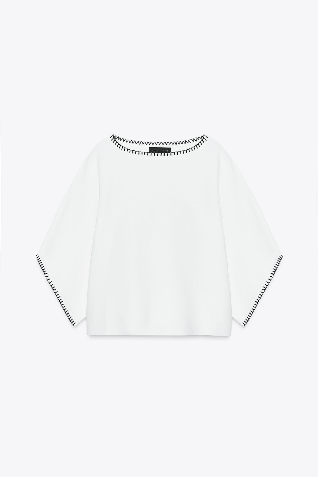 CONTRAST EMBROIDERY KNIT TOP - Zara фото 7