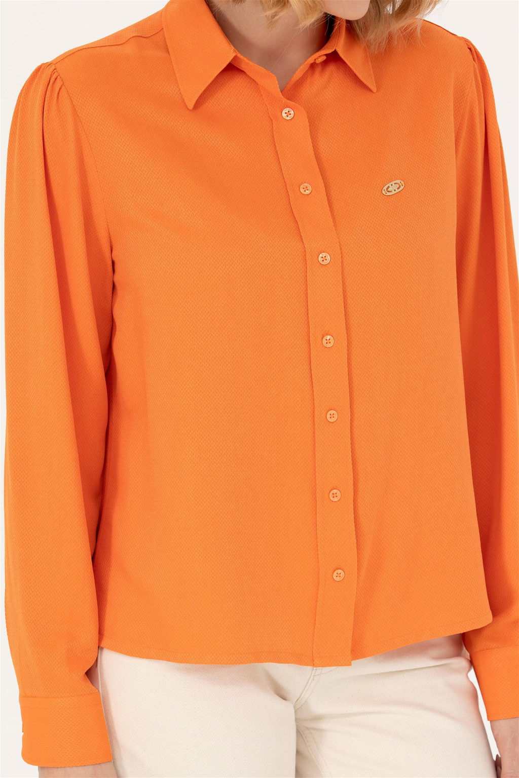 U. S. Polo Assn / Женская оранжевая рубашка с длинным рукавом - U.s. polo assn фото 14