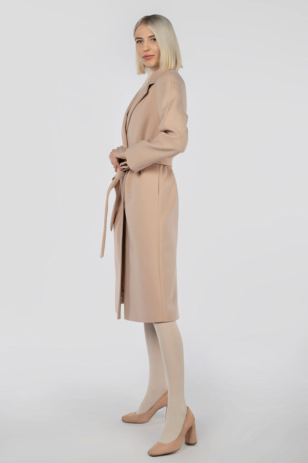 Пальто женское демисезонное (пояс) - El podio фото 4