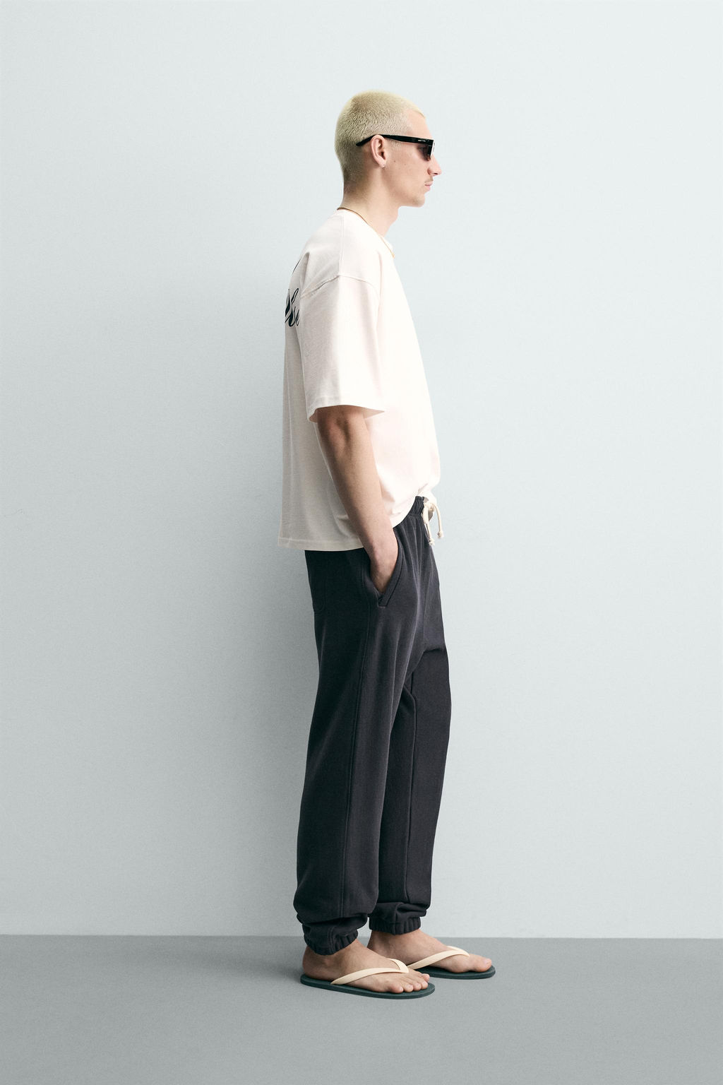 CAMISETA RELAXED FIT TEXTOS ESTAMPADOS / Blanco
