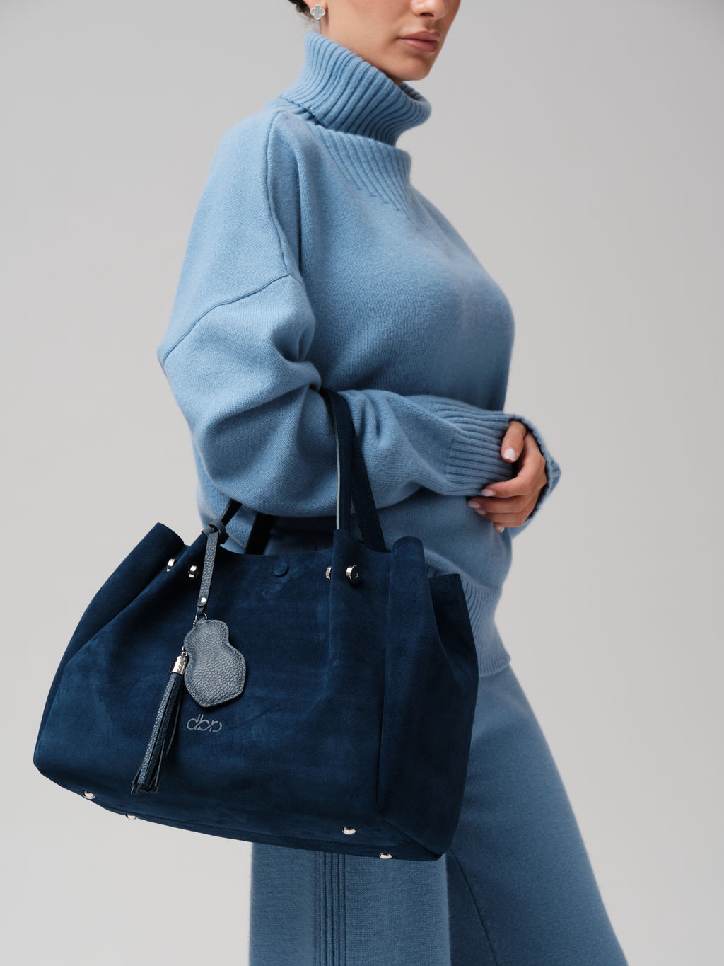 Замшевая сумка с матрешкой Vasilisa DBR 31210 синяя глубина  фото 5