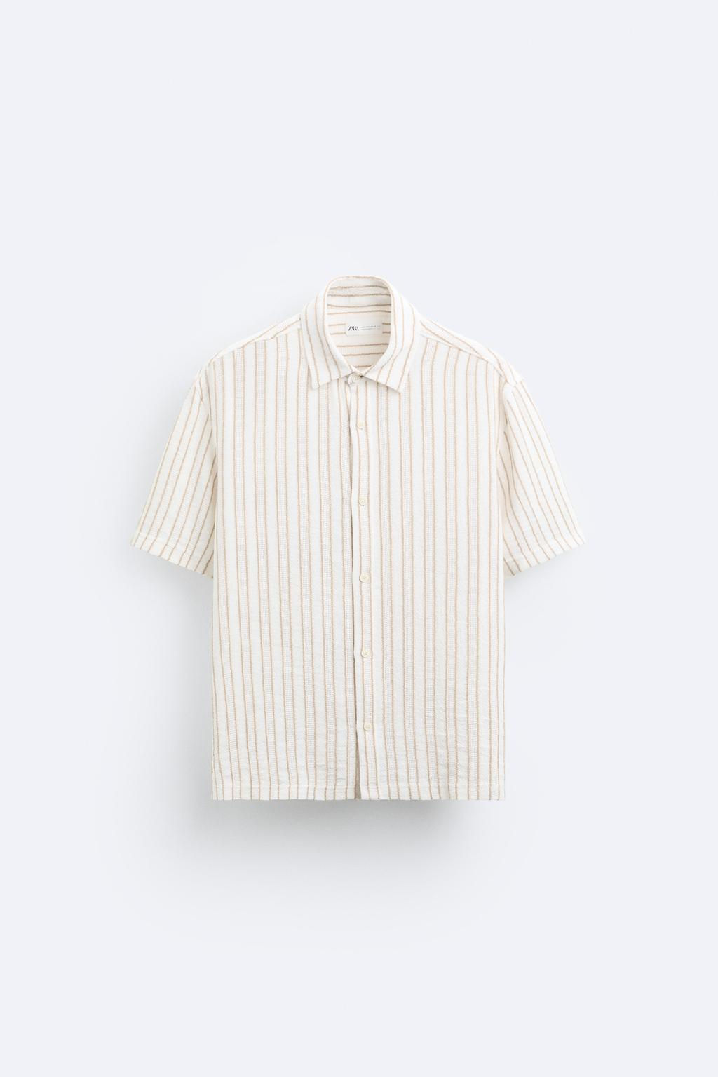 STRIPED TEXTURED SHIRT - Zara фото 6