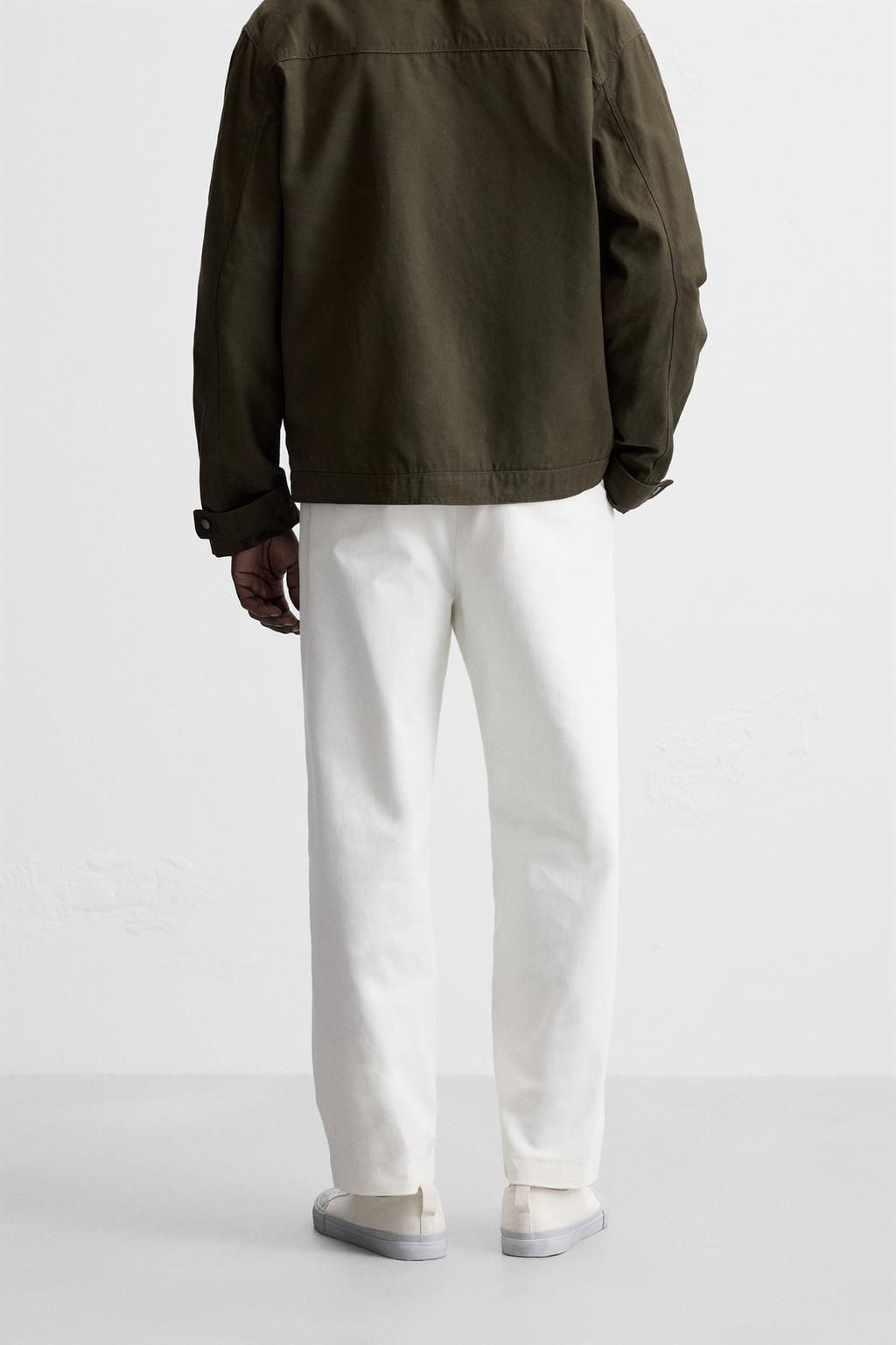 TEXTURED REGULAR FIT TROUSERS - Zara фото 3