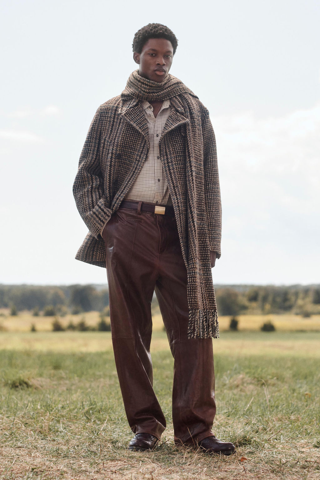 LIMITED EDITION CROPPED CHECK COAT WITH SCARF