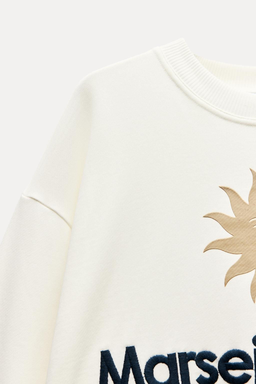 SWEATSHIRT WITH CONTRAST EMBROIDERY - Zara фото 6
