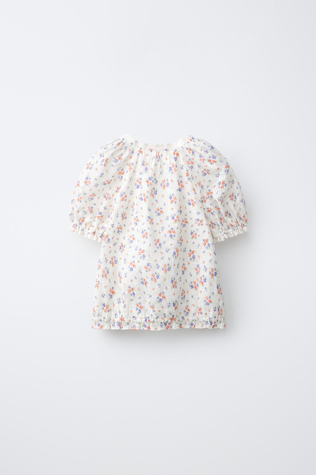 BLUSA FLORES PUNTILLA / Crudo / Rojo - Zara фото 2