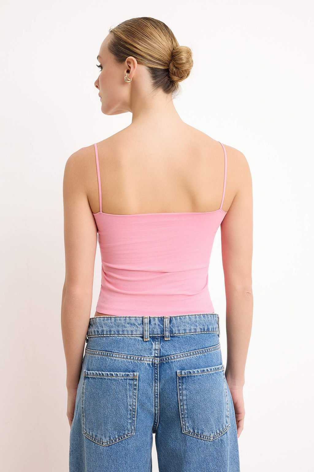 Siyah Fitted/Vucuda Oturan Ask?l? Straplez Kolsuz Pamuklu Esnek Orme Atlet TWOSS26AL00048 - Trendyolmilla фото 8