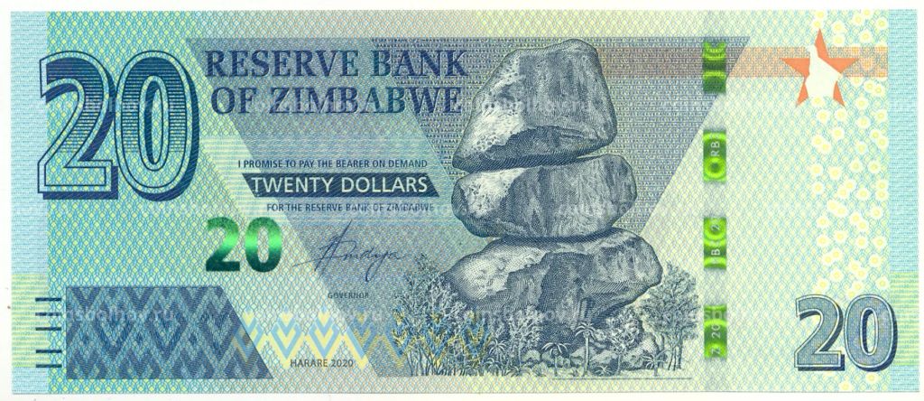20 долларов 2020 года Зимбабве