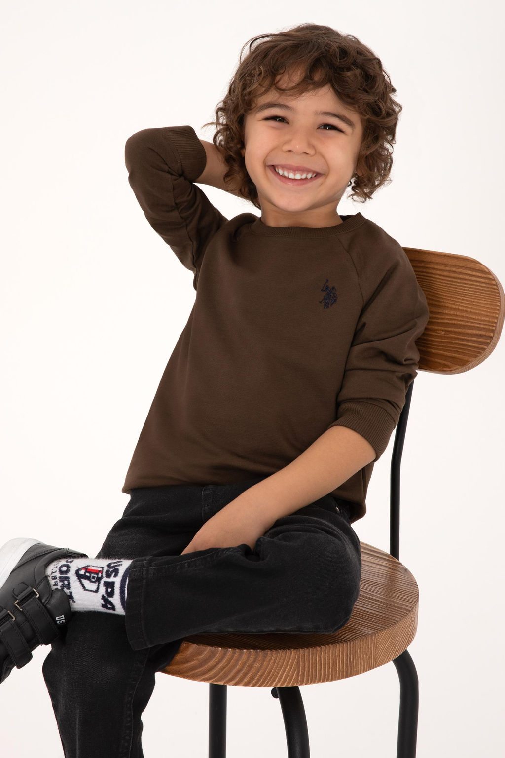 Erkek _ocuk Kahverengi Basic Sweatshirt Sepette S_rpriz _ndirim - U.s. polo assn фото 6