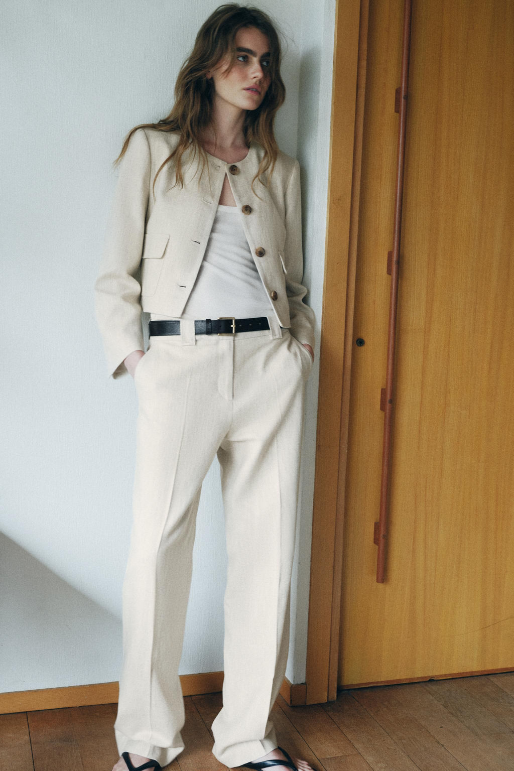 BLAZER TEJIDO R?STICO / Beige claro - Zara фото 5