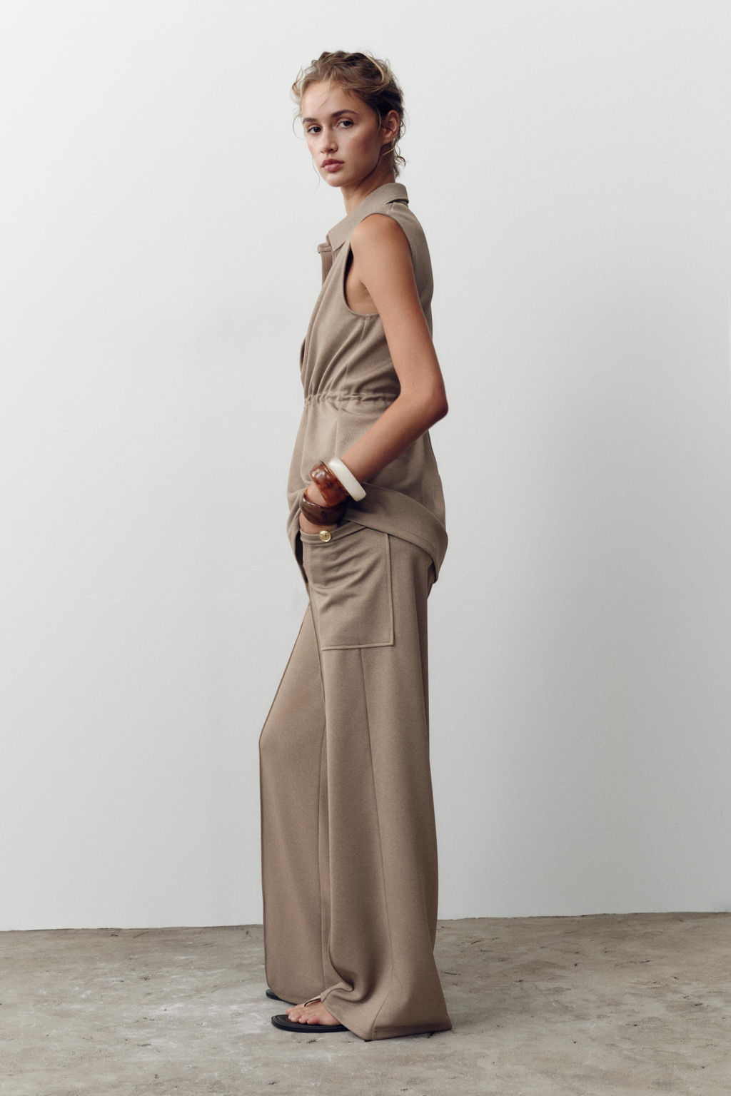BUTTONED TWILL WAISTCOAT - Zara фото 4