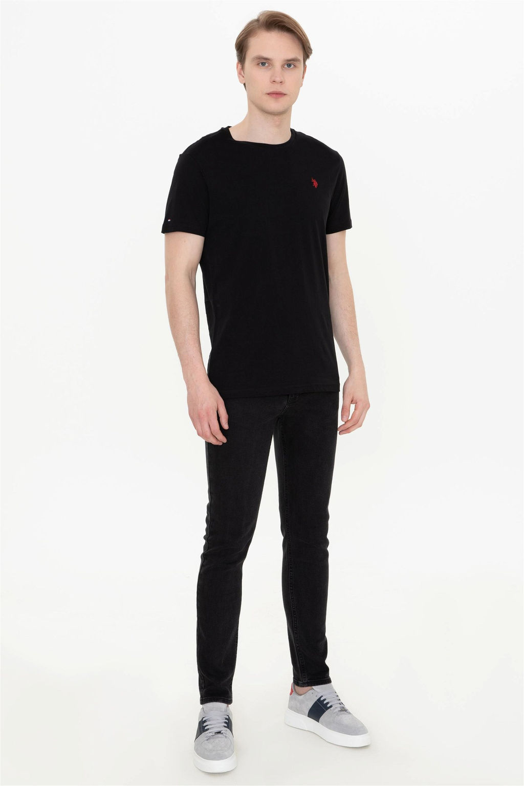 Мужская черная базовая футболка с круглым вырезом Неожиданная скидка в корзине - U.s. polo assn фото 4