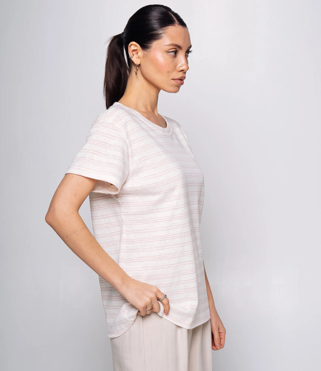 Футболка #КТ9101 (2), розовый, белый