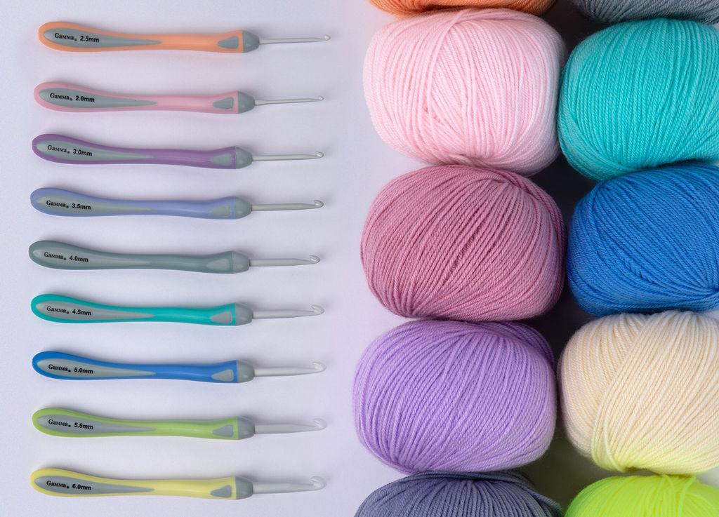 Для вязания Gamma RHT крючок с прорезин. ручкой алюминий d 2.0 мм 14.5 см в блистере c покрытием фото 7