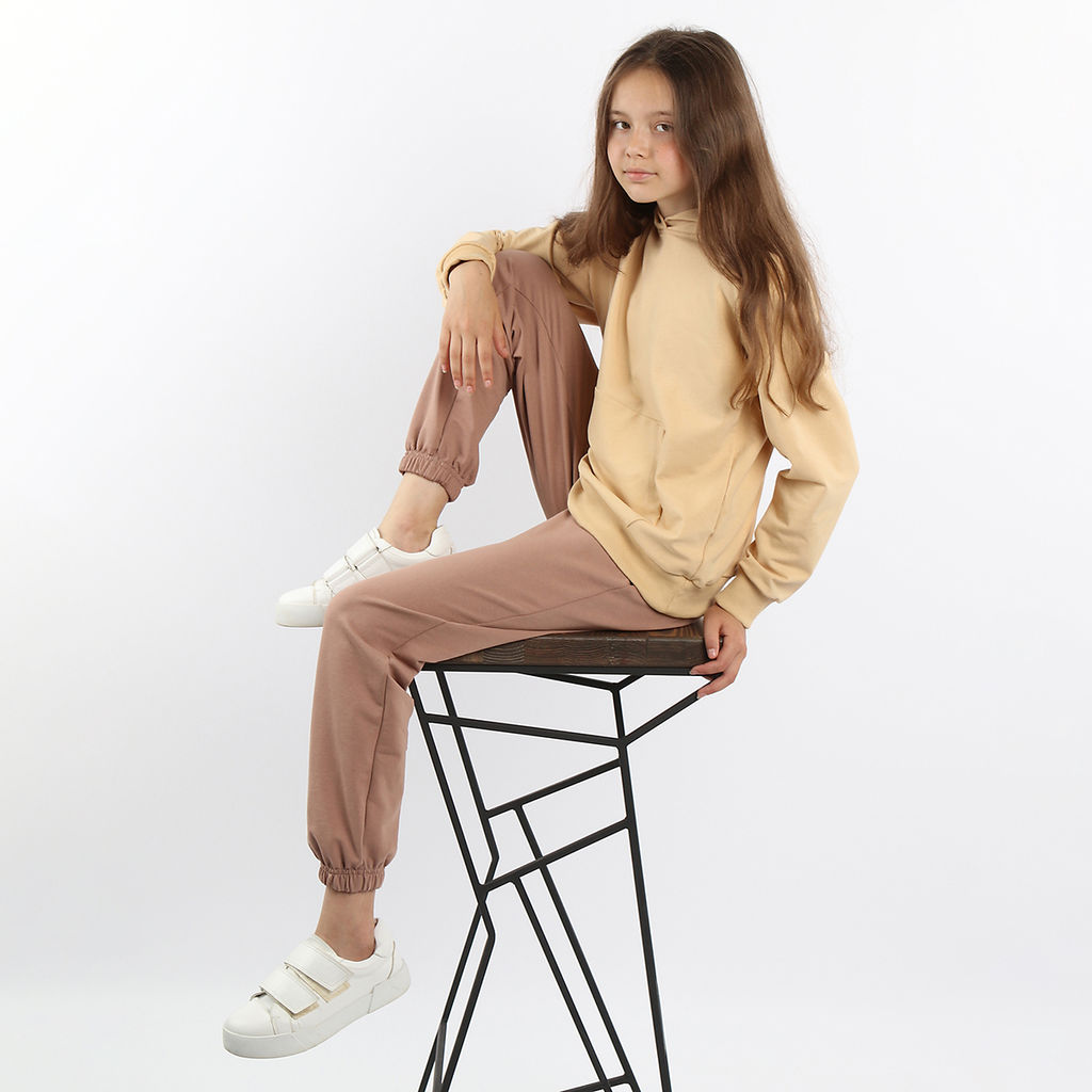 RODOS Спортивный костюм для девочки М-263 Какао/Светло-бежевый