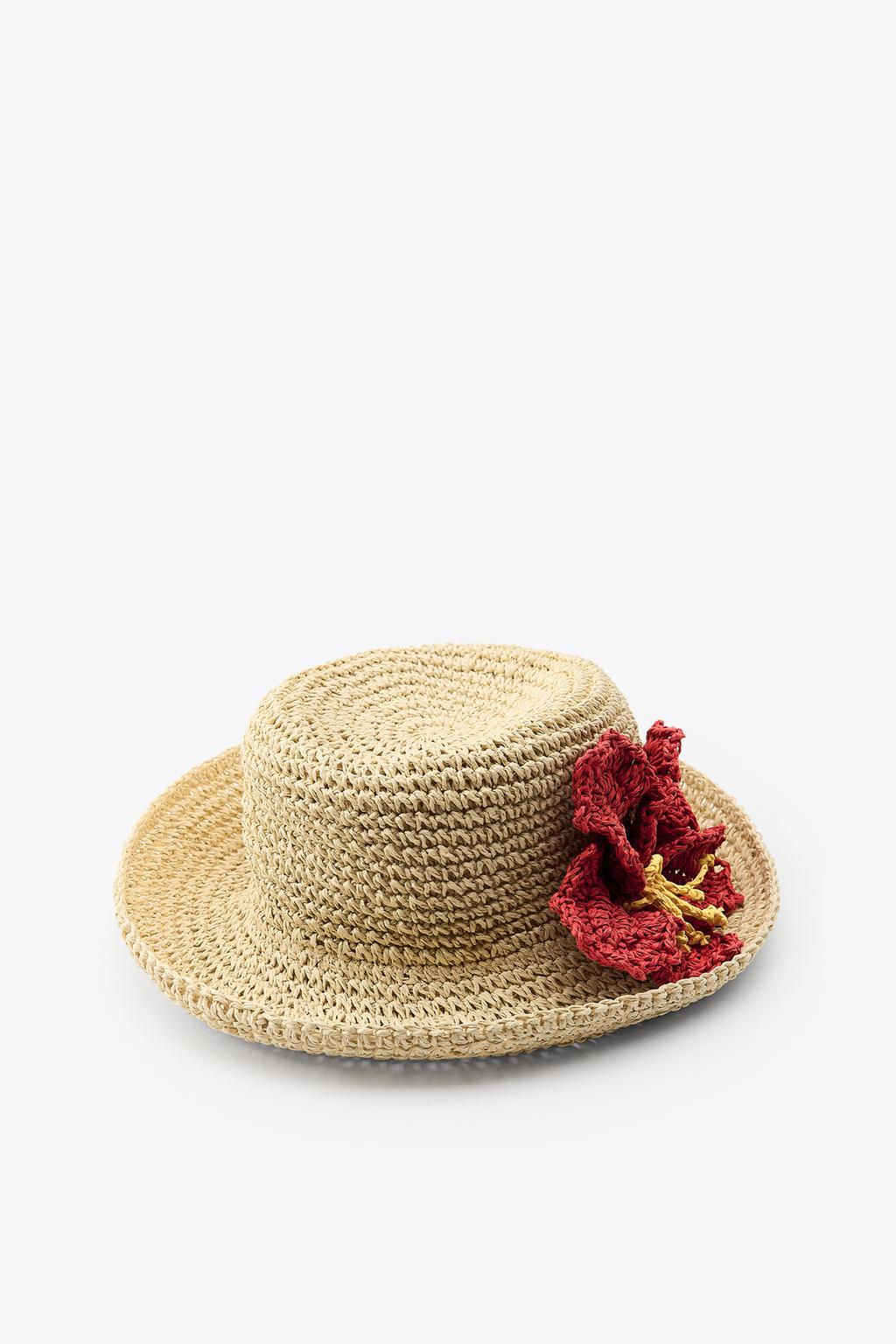 FLOWER BRAIDED HAT - Zara фото 4