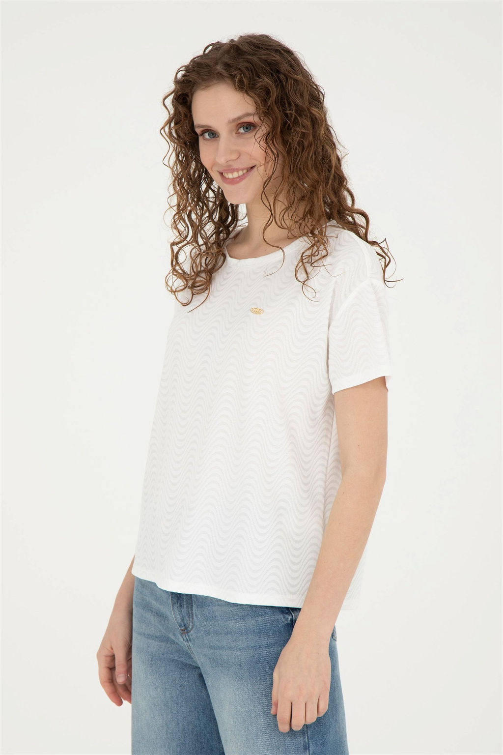 Женская футболка цвета экрю - U.s. polo assn фото 3