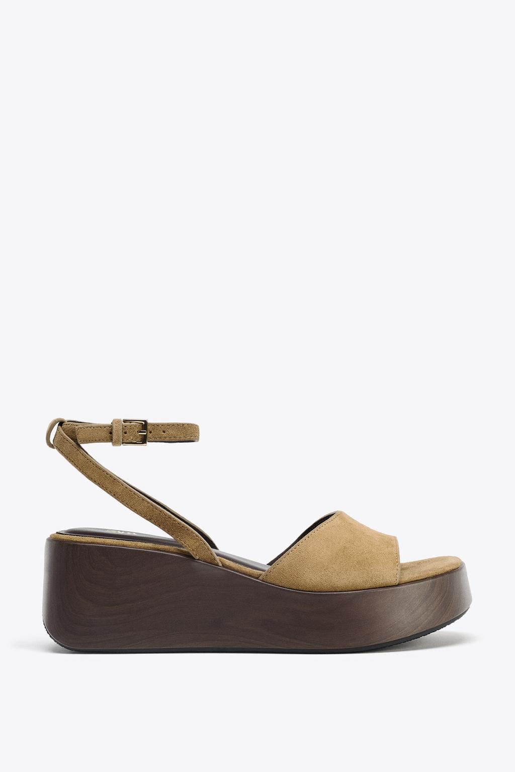 SPLIT SUEDE PLATFORM SANDALS - Zara фото 3