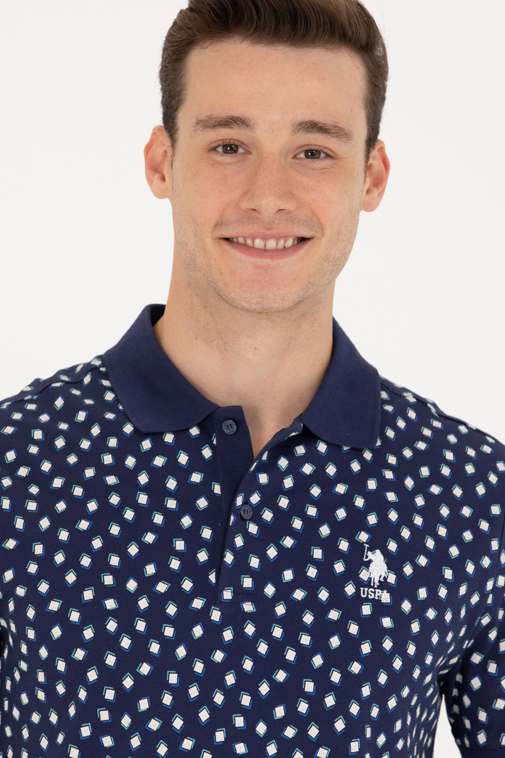 U. S. Polo Assn Мужская темно-синяя футболка с воротником-поло - U.s. polo assn фото 16