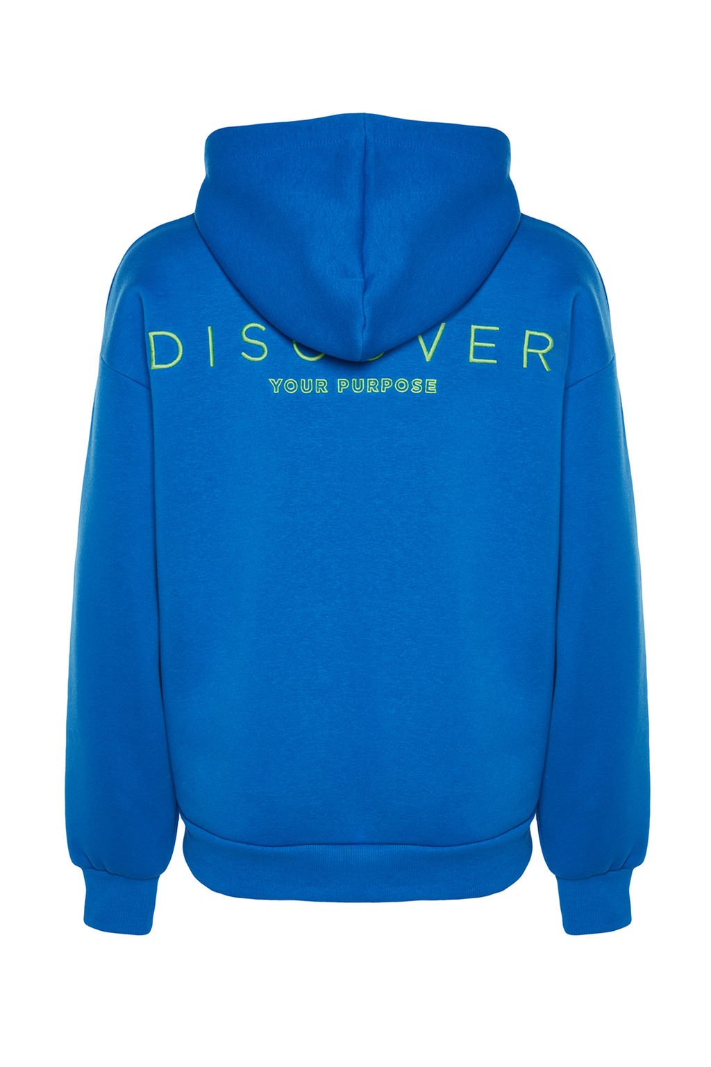 TRENDYOLMILLA Siyah Kapusonlu S?rt Bask?l? Oversize/Genis Kal?p Kal?n Ici Polarl? Orme Sweatshirt TWOAW24SW00214  фото 8