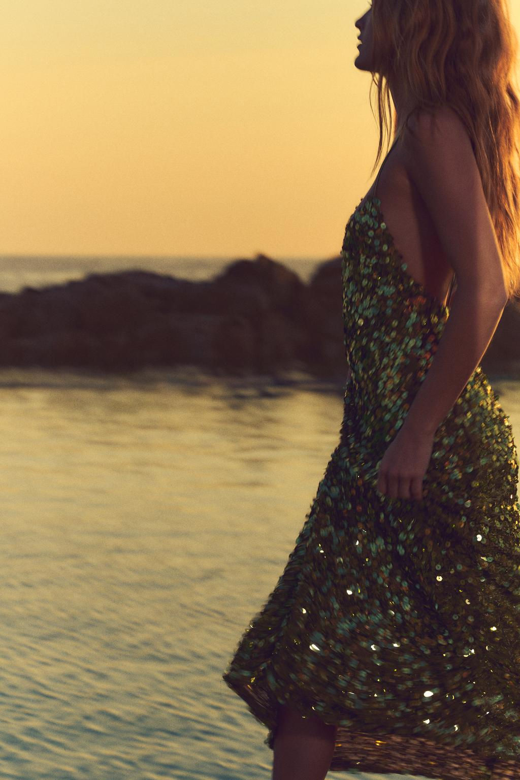 SEQUINNED MIDI DRESS - Zara фото 9