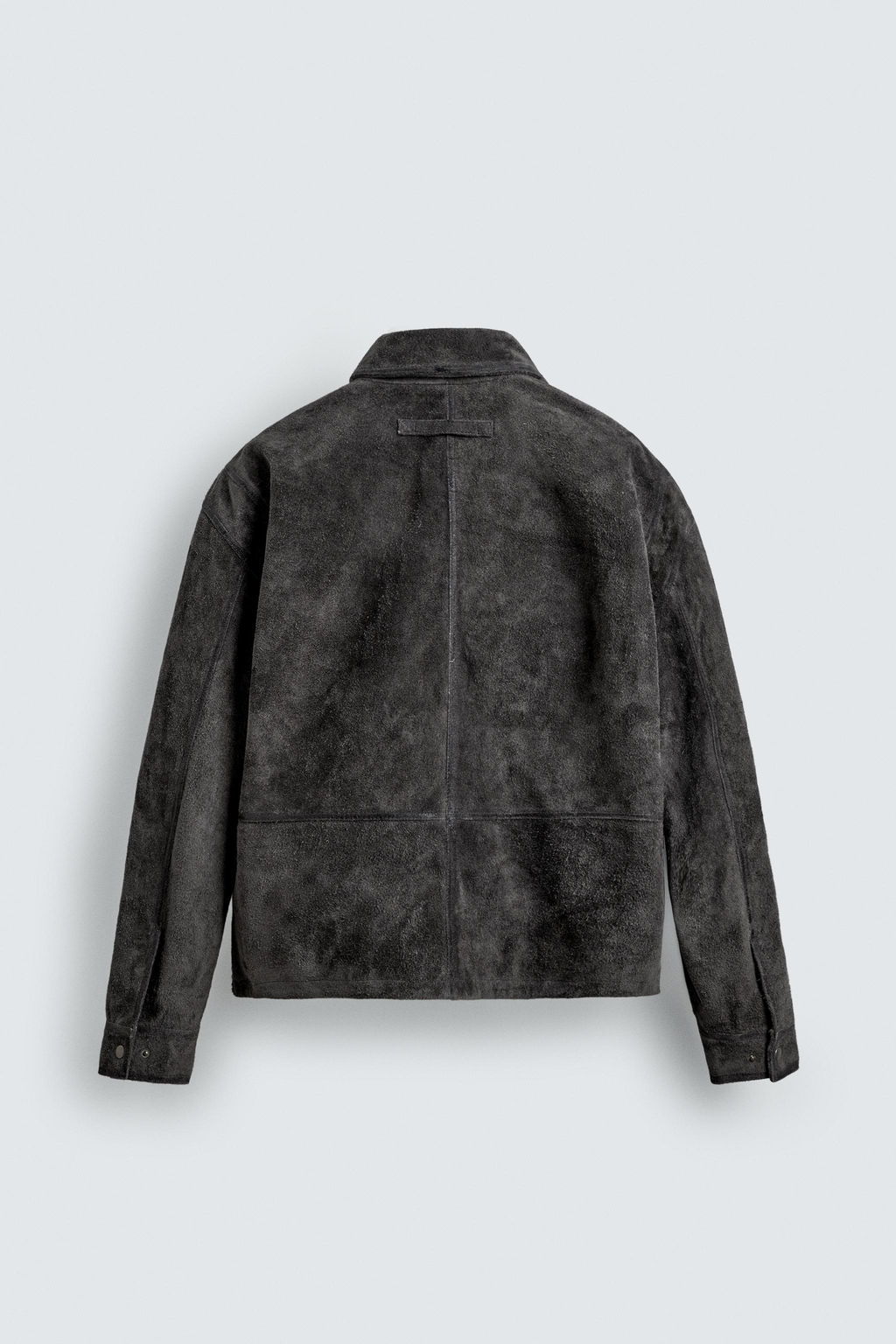 CAZADORA RELAXED FIT PIEL SERRAJE / Gris