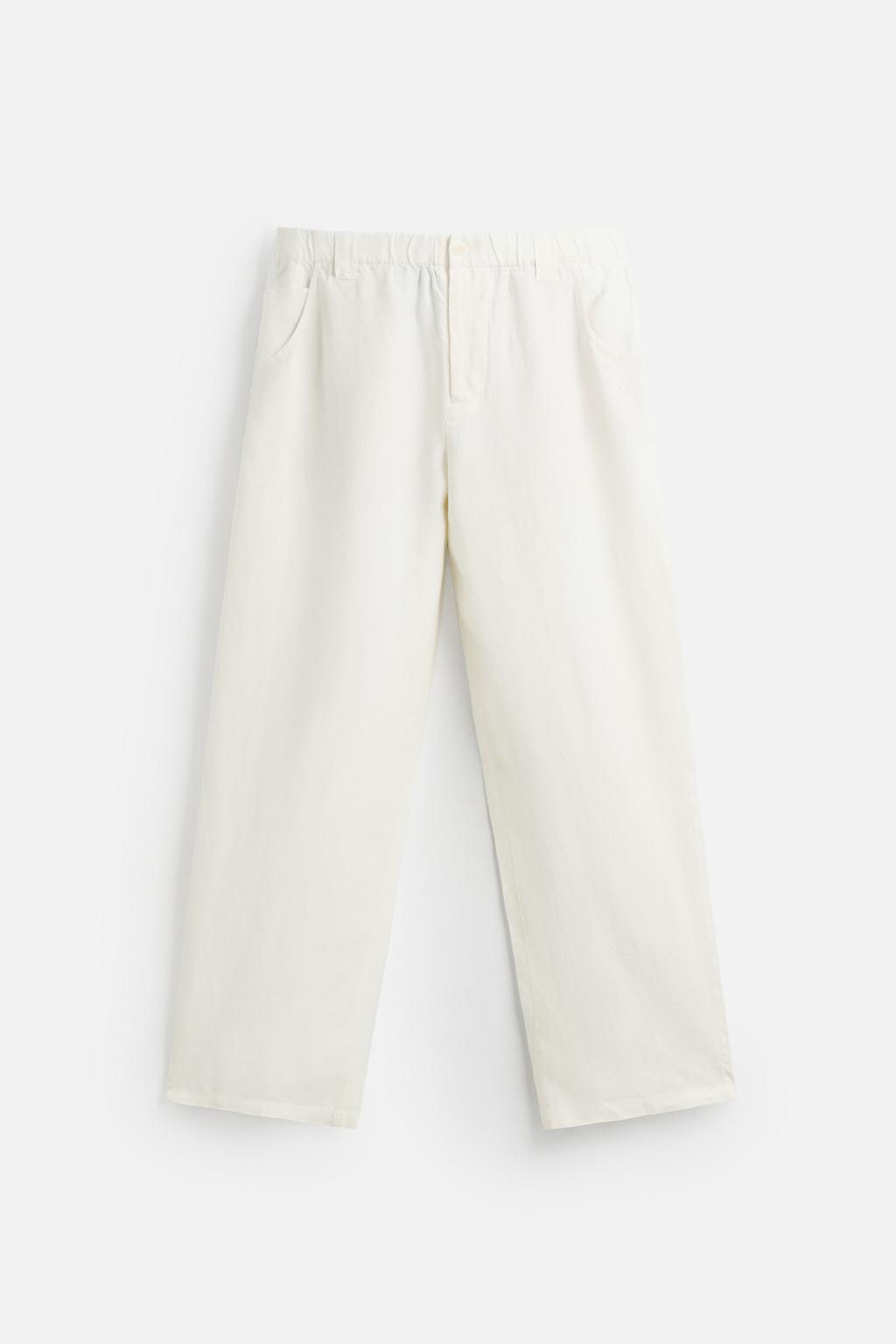 100% HEMP RELAXED FIT TROUSERS - Zara фото 13