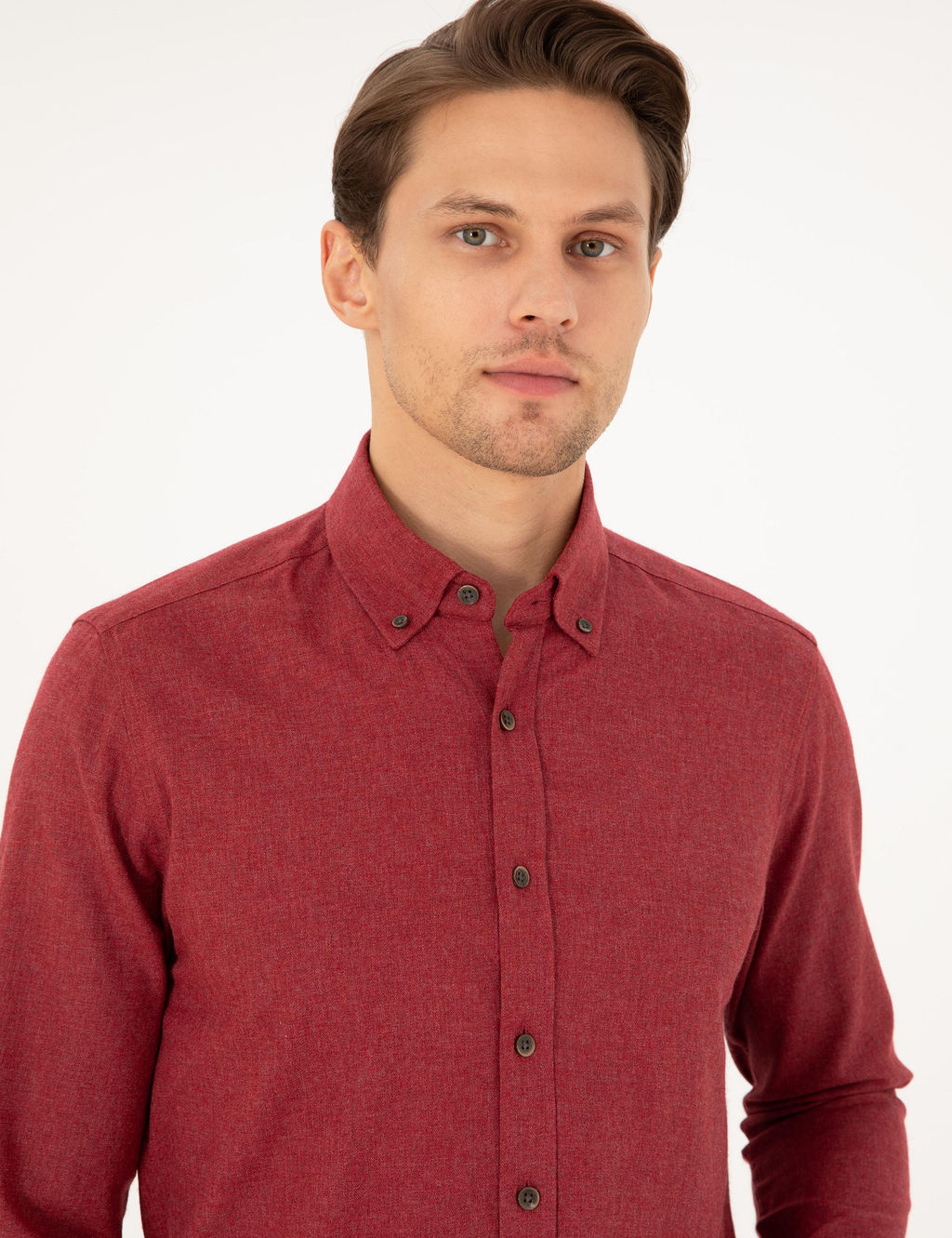 Рубашка Pierre Cardin Regular Fit вишневая