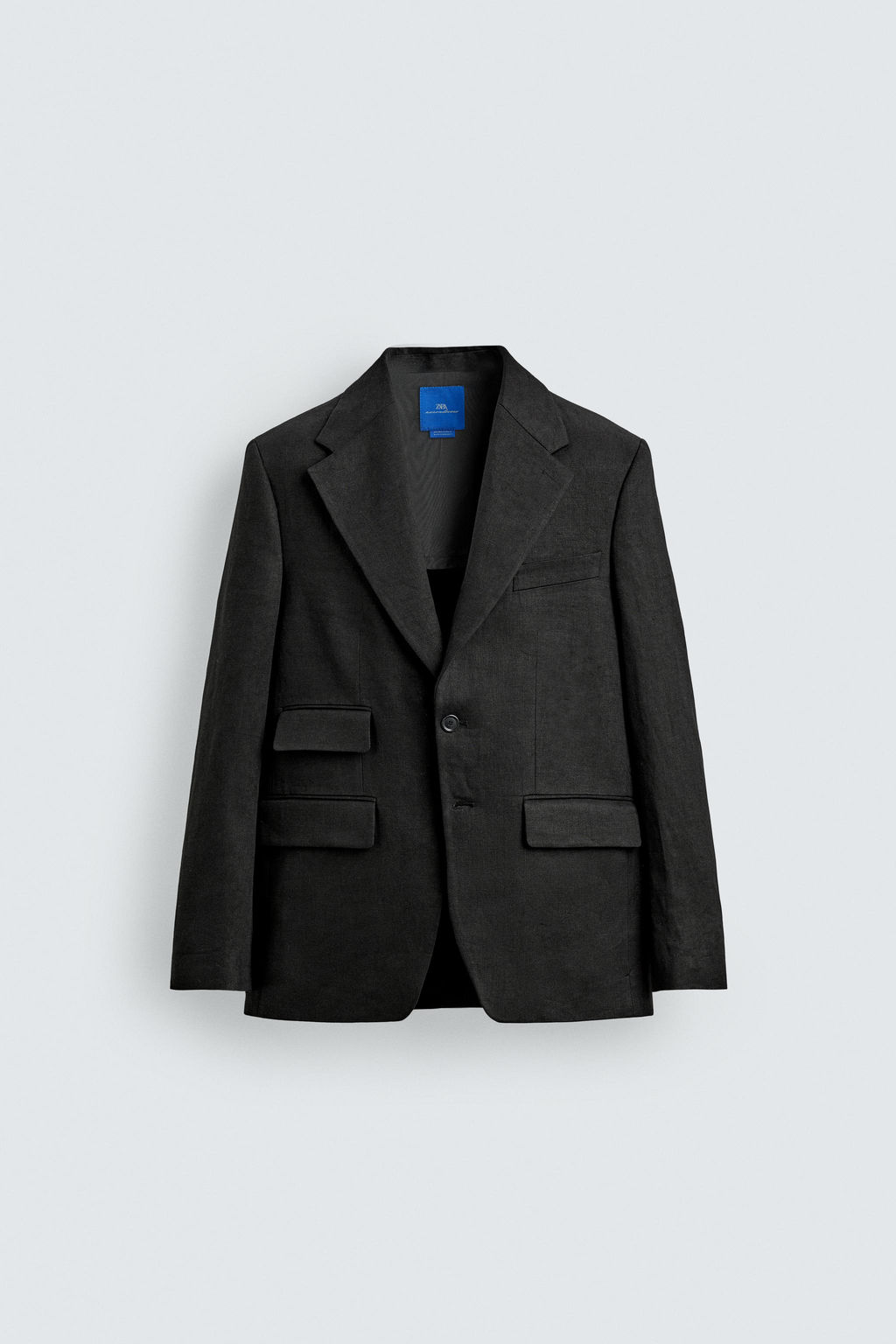 BLAZER TRAJE TWILL 100% LINO AARON LEVINE X ZARA / Negro  фото 6