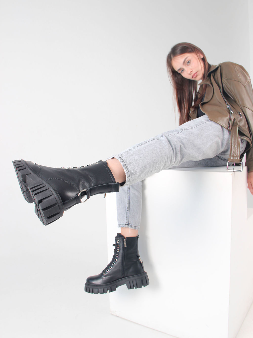 Ботинки 329.21153bl.black/Шерсть