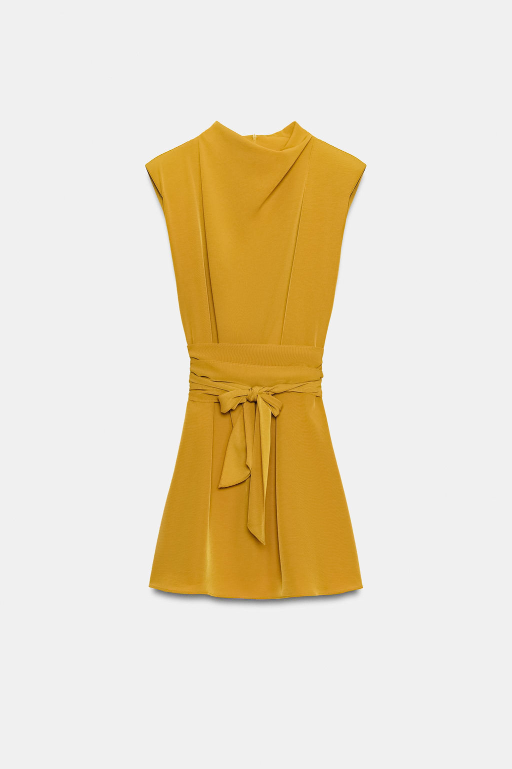 VESTIDO CORTO LAZADA HOMBRERAS / Mostaza - Zara фото 4
