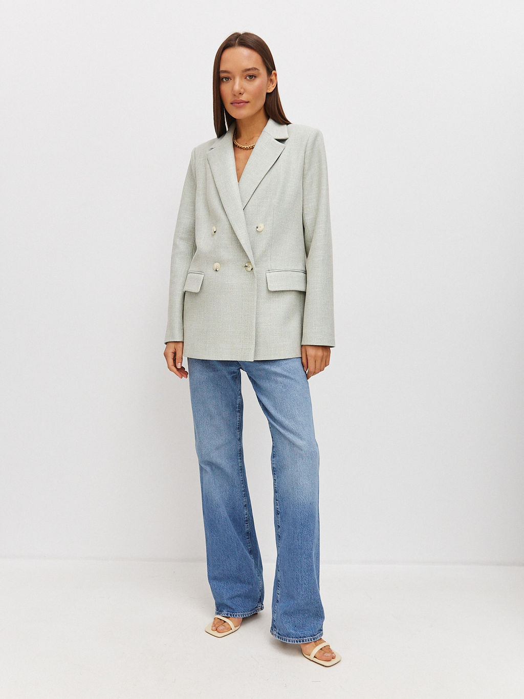 Двубортный жакет из фактурной вискозы - TO BE ONE фото 4