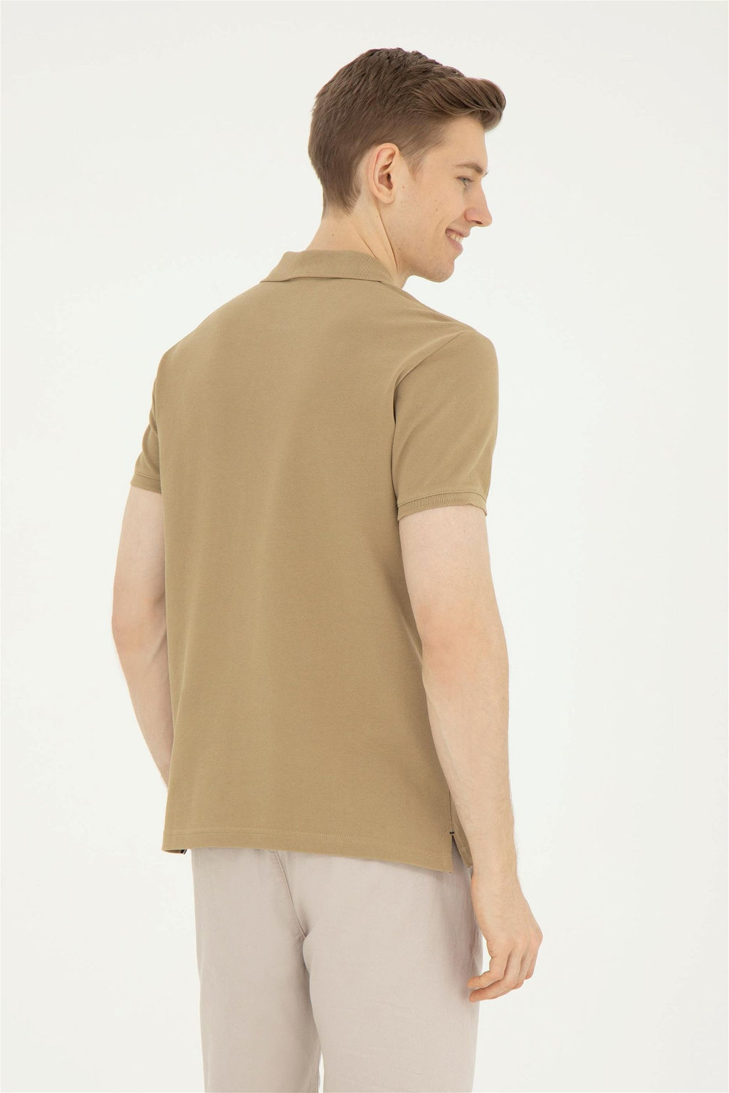 Мужская базовая футболка цвета хаки - U.s. polo assn фото 5